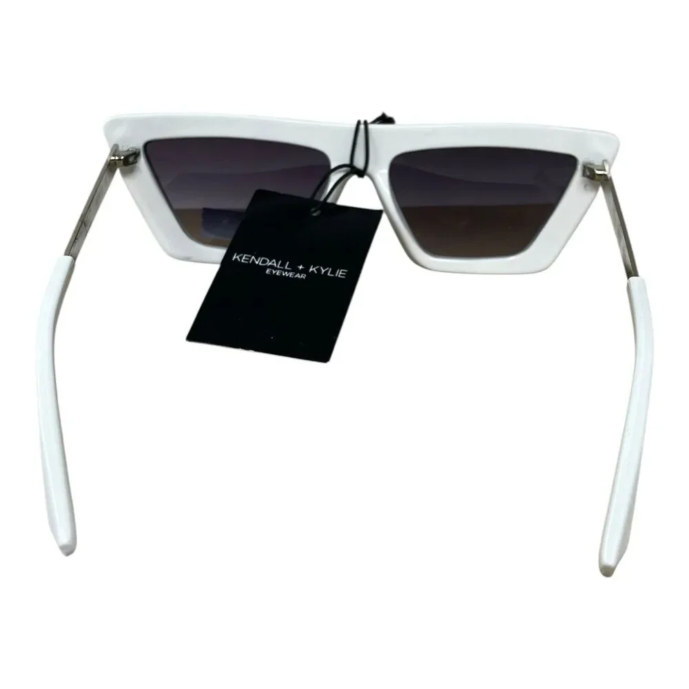 Kendall & Kylie Sunglasses Adult White Cateye Futuristic Pointed Y2K Costume NEW